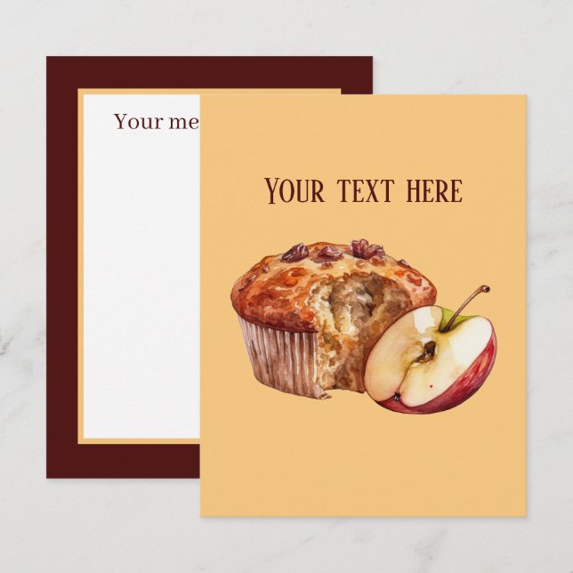 Cute apple muffin add message card (Front/Back)