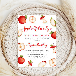 cute Apple Of Our Eye Baby Shower Invitation