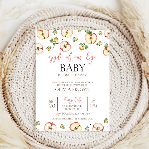 cute Apple Of Our Eye Baby Shower Invitation