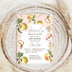 cute Apple Of Our Eye Baby Shower Invitation