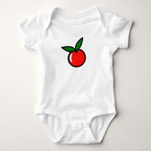 Cute Apple or Cherry, Fun Kitchen Fruit Cartoon Baby Bodysuit