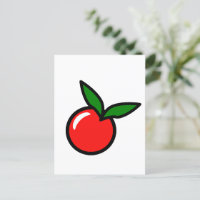 Cute Apple or Cherry, Fun Kitchen Fruit Cartoon