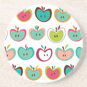 Cute apple pattern coaster