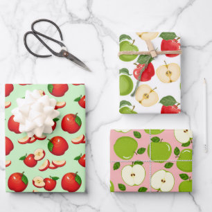cute apple pattern fruit lovers wrapping paper sheet
