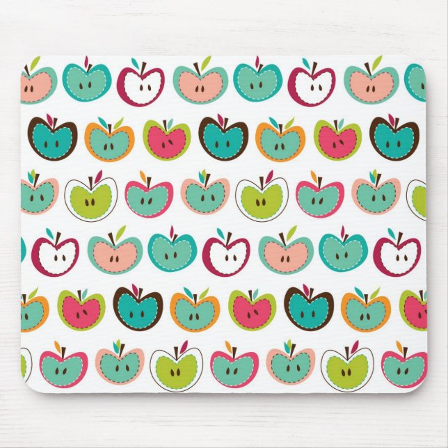 Cute apple pattern mouse pad (Front)