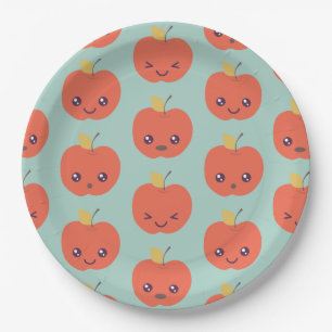 Cute Apple Pattern Paper Plates