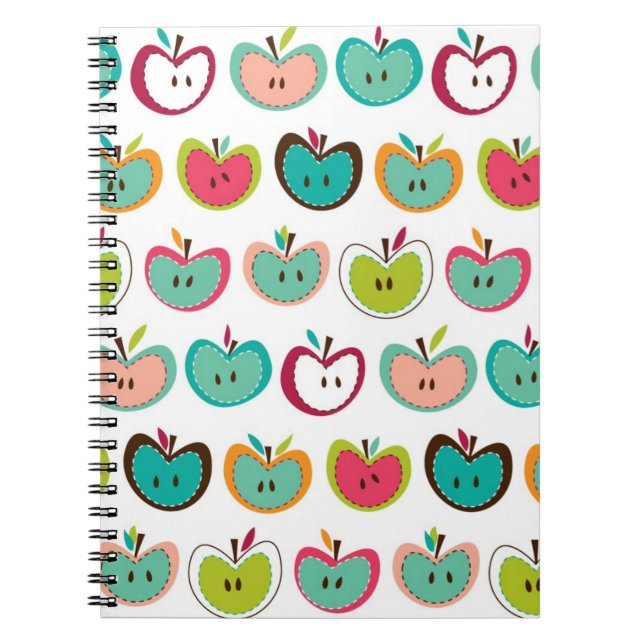 Cute apple pattern spiral notebook (Front)