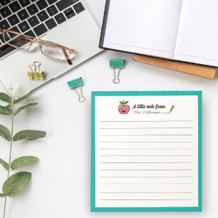 Cute Apple Pencil Teacher Appreciation Gift Notepad