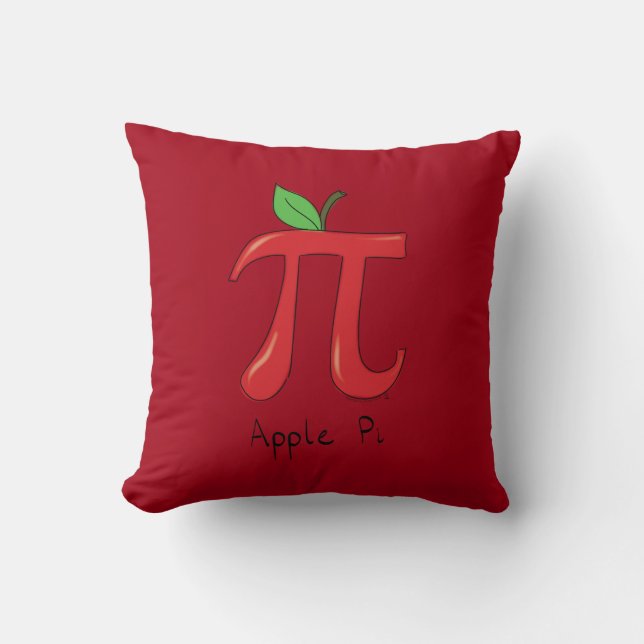 Cute Apple Pi Symbol Math Teacher Cushion (Front)