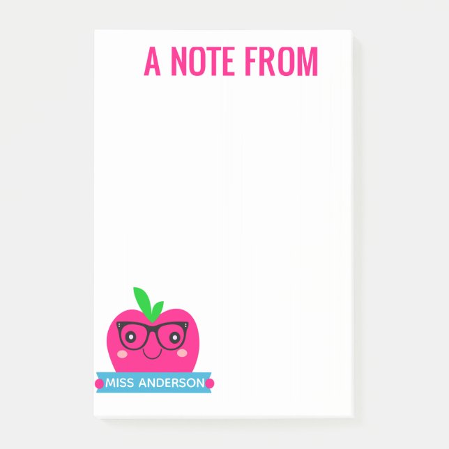 Cute Apple Post It Notes for Teachers (Front)