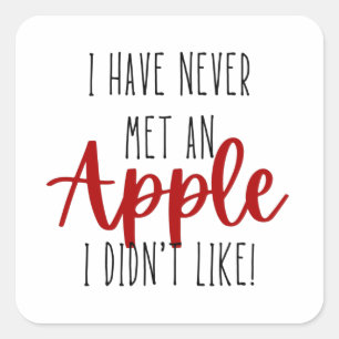 Cute Apple Quote Square Sticker