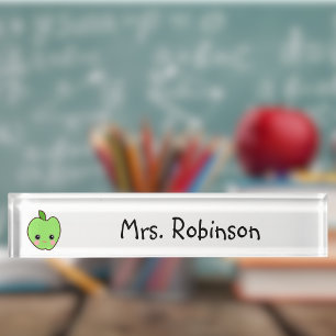 Cute Apple Teacher Nameplate