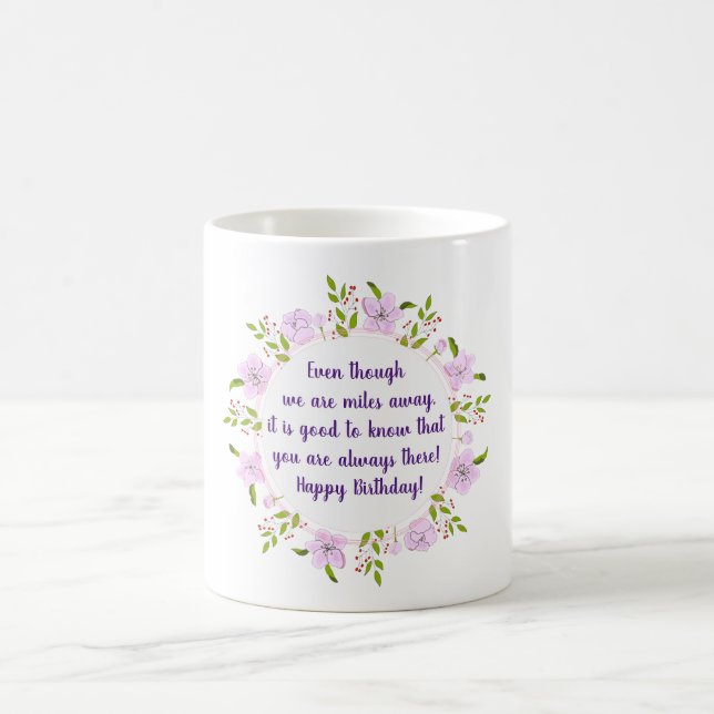 Cute Apple tree flowers birthday Minimalist  Coffee Mug (Center)