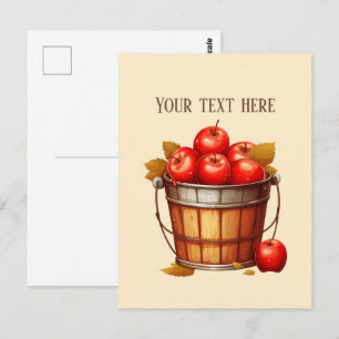 Cute apple vendors customisable  postcard