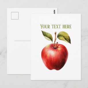 Cute apple vendors customizable  postcard