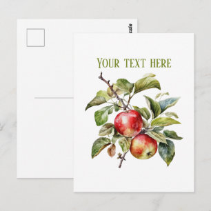 Cute apple vendors customizable postcard