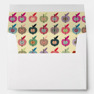 Cute Apples in Retro Style Envelopes