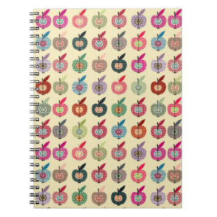 Cute Apples in Retro Style Notebook
