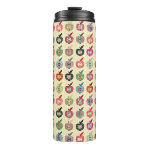 Cute Apples in Retro Style Thermal Tumbler