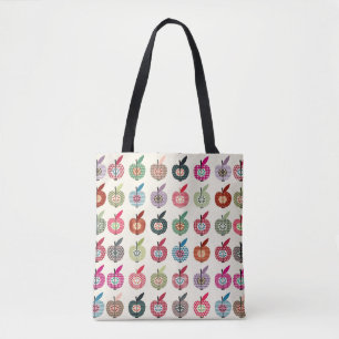 Cute Apples in Retro Style Tote Bag