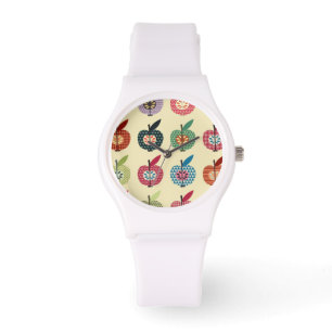 Cute Apples in Retro Style Watch