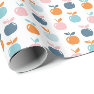 Cute Apples on white Wrapping Paper