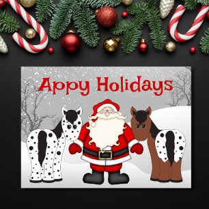 Cute Appy Holidays Appaloosa Horse Christmas Holiday Card