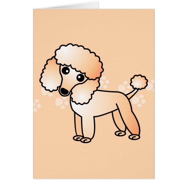 Cute Apricot  Poodle Cartoon (Front)