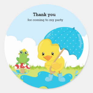 Cute April Showers Classic Round Sticker