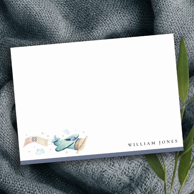 Cute Aqua Blue Green Biplane Cloud Heart Birthday Card (Creator Uploaded)