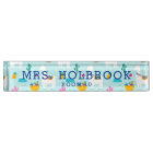 Cute Aqua Blue Llama Pattern Teacher's