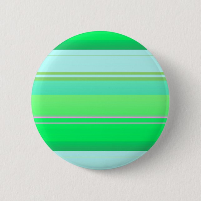 Cute aqua green stripes 6 cm round badge (Front)
