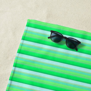 Cute aqua green stripes beach towel
