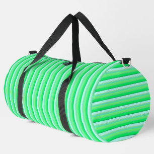 Cute aqua green stripes duffle bag