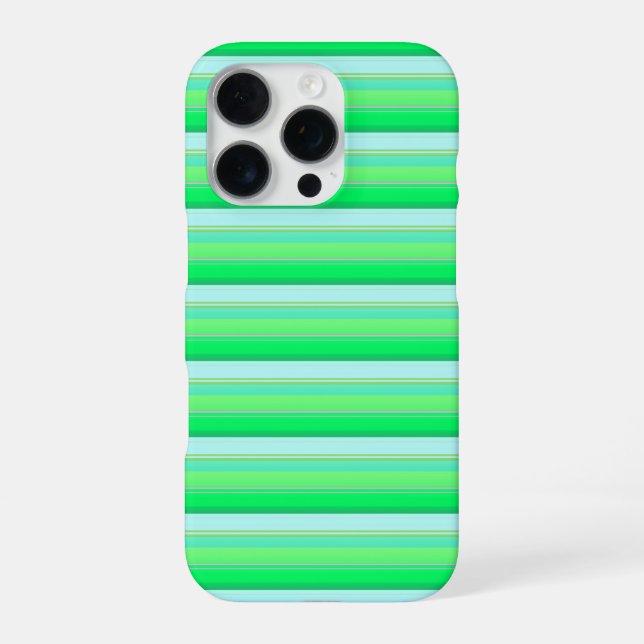 Cute aqua green stripes iPhone case (Back)