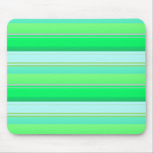 Cute aqua green stripes mouse pad