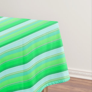 Cute aqua green stripes tablecloth