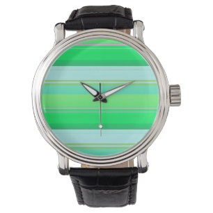 Cute aqua green stripes watch