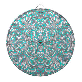 Cute aqua grey seamless floral pattern lamp shade dartboard