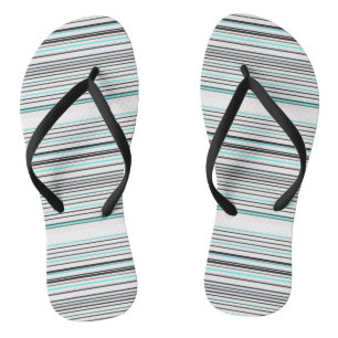 Cute aqua grey stripes jandals