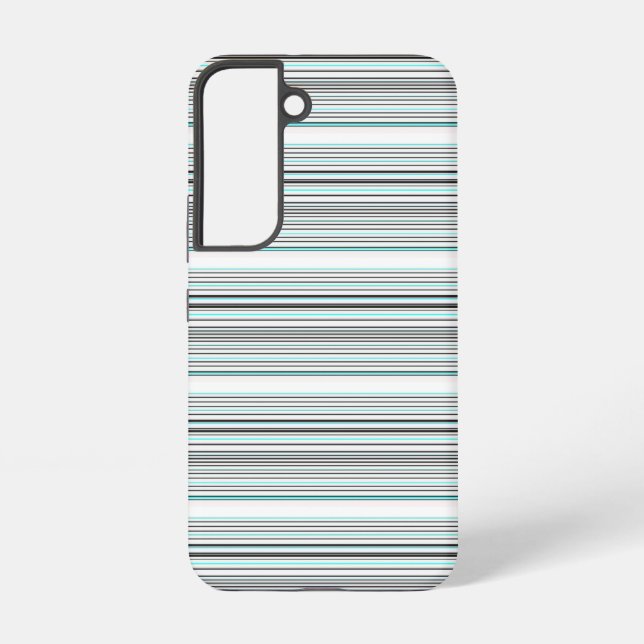 Cute aqua grey stripes samsung galaxy s22 case (Back)