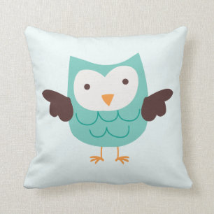 Cute Aqua Owl Cushion