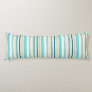 Cute aqua white stripes body cushion