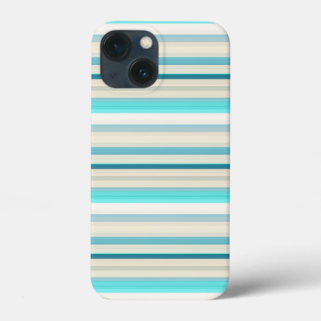 Cute aqua white stripes Case-Mate iPhone case (Back)