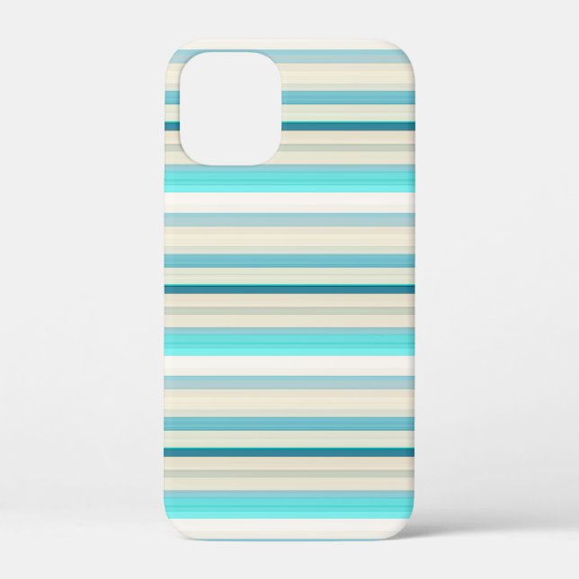 Cute aqua white stripes Case-Mate iPhone case (Back)