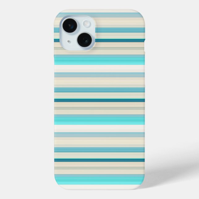 Cute aqua white stripes Case-Mate iPhone case (Back)