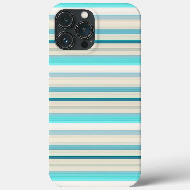 Cute aqua white stripes Case-Mate iPhone case (Back)