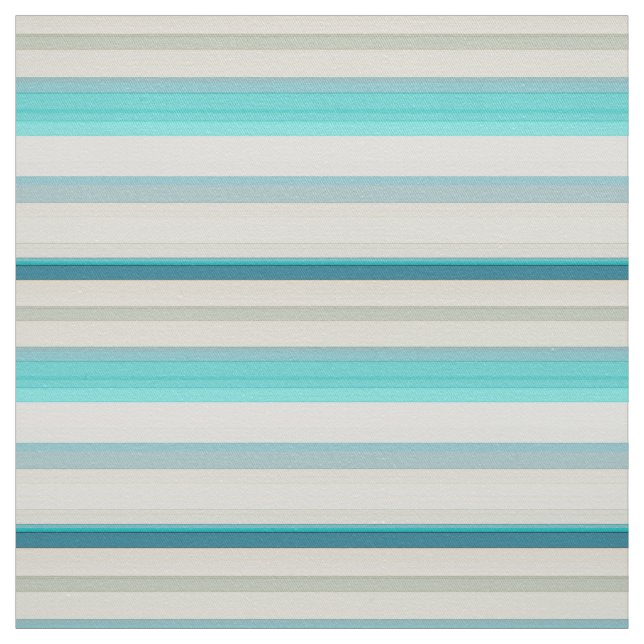 Cute aqua white stripes fabric (Swatch)