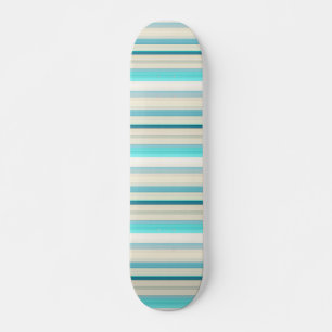 Cute aqua white stripes skateboard