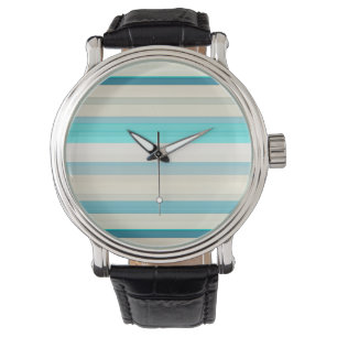 Cute aqua white stripes watch